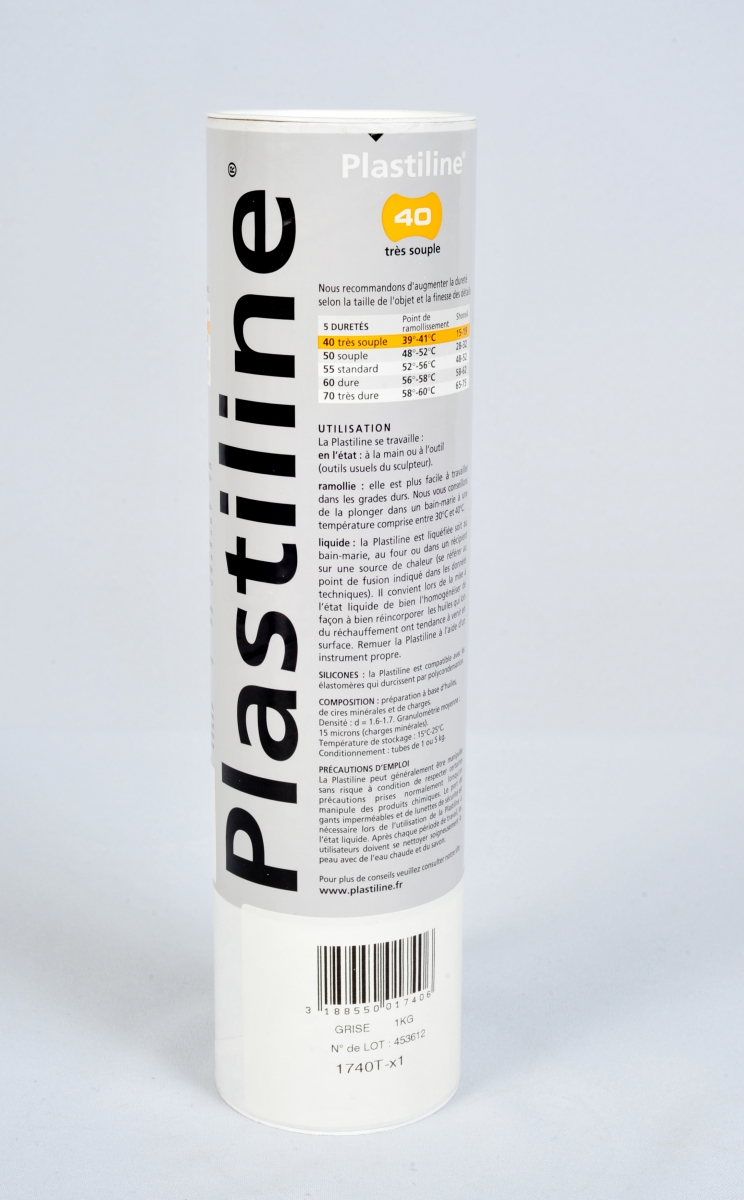 PLASTILINE IVOIRE DURETE 40 - 1 KG - Polyester Van Damme